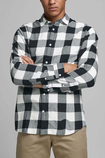 Риза Jjegingham Twill L/S 12181602 11-0701 TCX whisper white