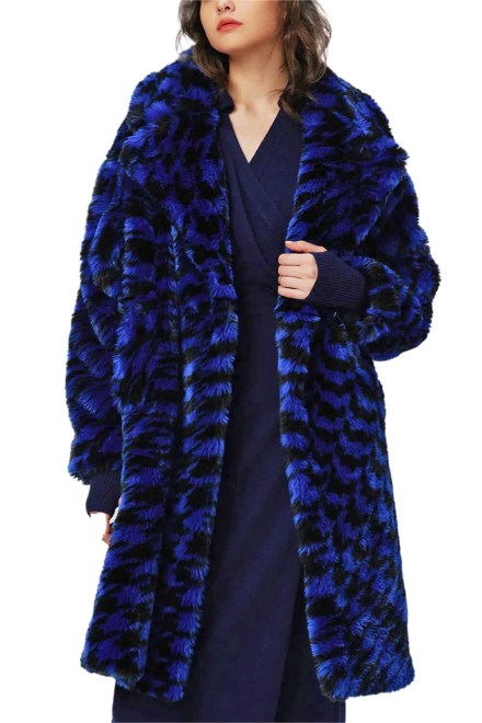 Палто Arwen DVFNF3S002HSRBU C7580 houndstooth royal blue