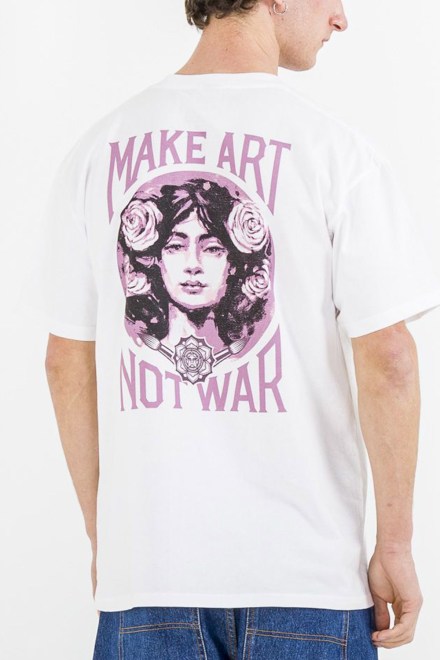T-Shirt Make Art Not War 165264062 WHT white
