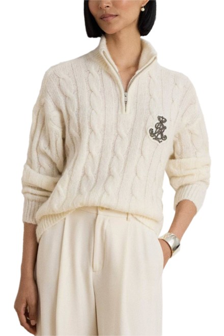 Плетено Lofty Mohair Blend-Half Zip 200B33686002 101 natural