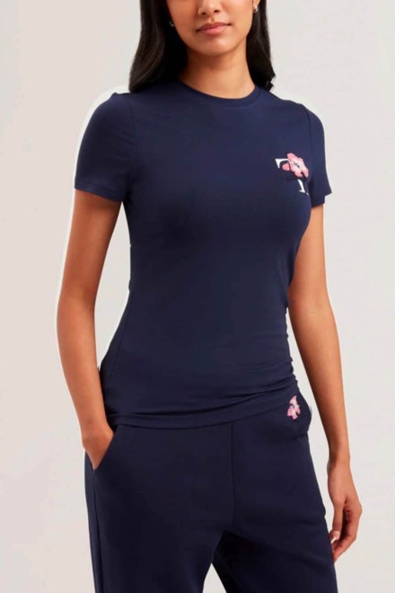 T-Shirt Carnela Embroidered Logo Short Sleeve 278330 navy