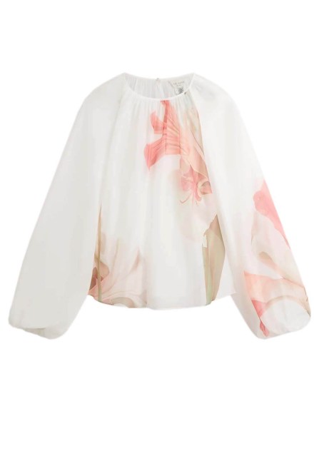 Блуза Eriana Organza Puff Sleeve 279199 ivory