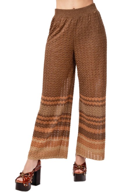 Панталон Lurex Zig-Zag Cropped SS64123K 1058 tan gold-summer camel-bronze