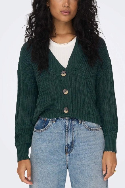 Жилетка Onlcarol Nice L/S Knt 15211521 19-4906 TCX green gables