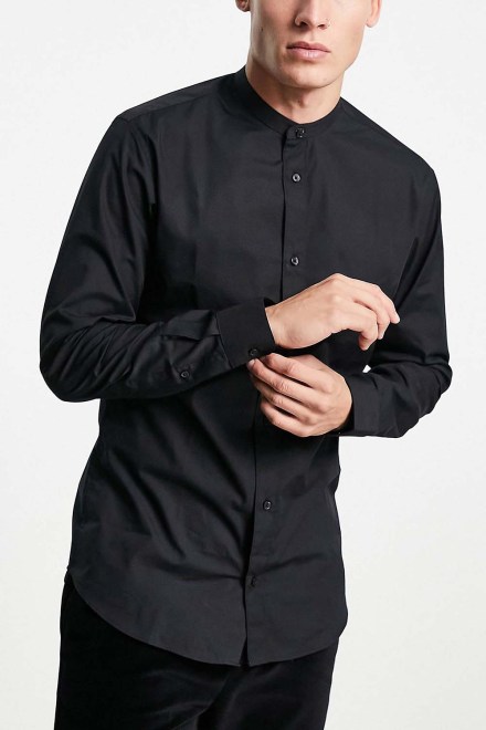 Риза Jjjoe Ls Plain Mao 12205921 C-N10 black