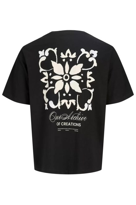 T-Shirt Jjart Print Ss Crew Neck 12288095 C-N10 black