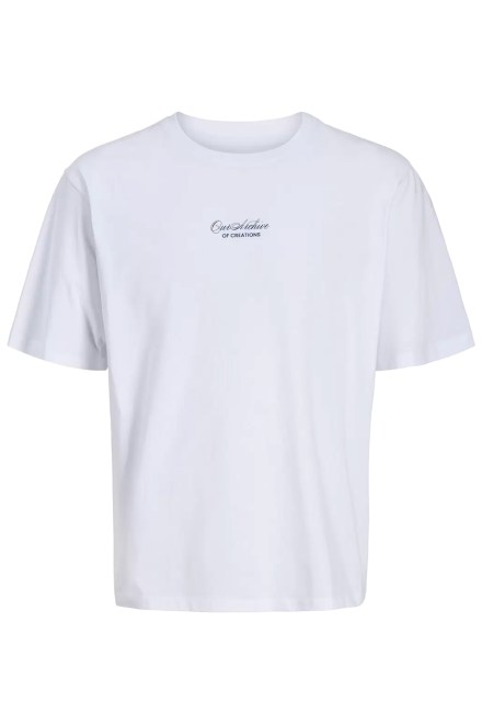 T-Shirt Jjart Print Ss Crew Neck 12288095 11-0601 TCX bright white