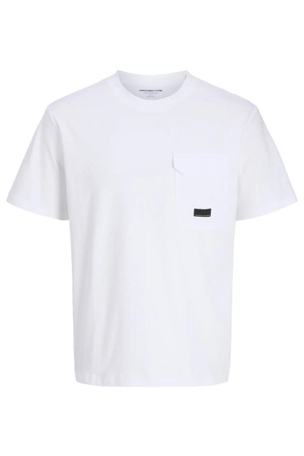 T-Shirt Jcofusion Pocket Ss Crew Neck 12293064 11-0601 TCX bright white