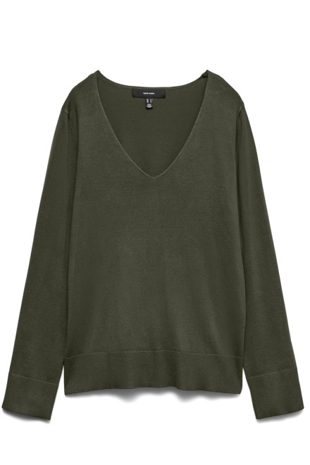Плетено Vmsilje V-Neck 10320451 19-0414 TCX forest night