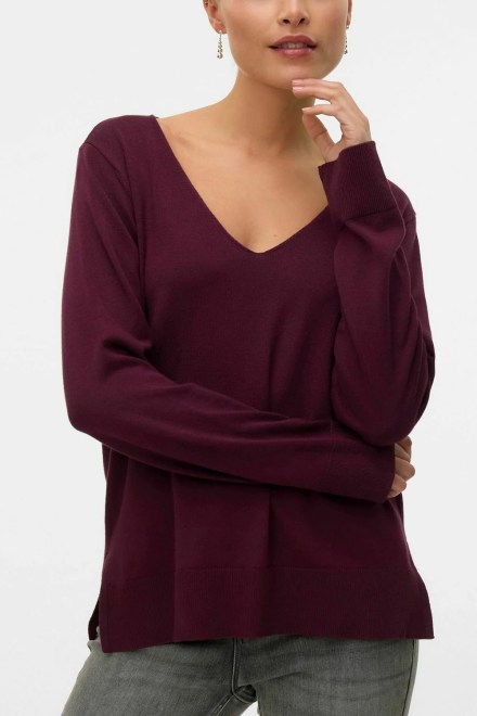 Плетено Vmsilje V-Neck 10320451 19-1528 TCX windsor wine