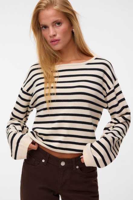Плетено Vmnoma Boatneck 10347970 13-0905 TCX birch/black stripes