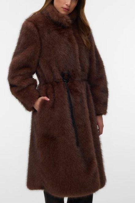 Палто Vmgloriacille Long 10351045 18-1222 TCX cocoa brown