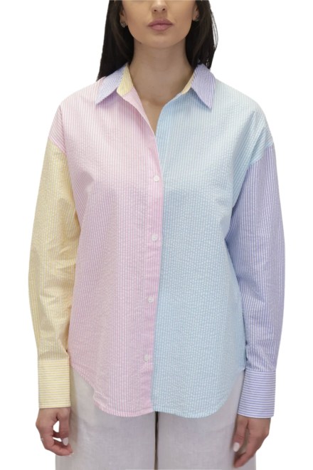 Риза Cristal Long Sleeve CYS0001-00721L seersucker stripes v mix emb