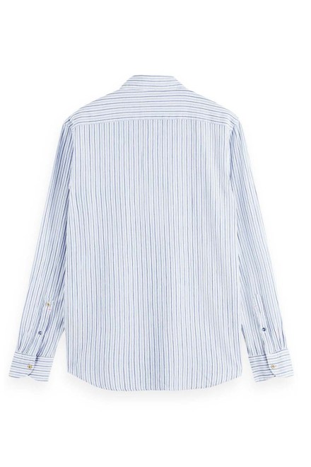 Риза Regular Fit Crinkled Voile In Stripes And Checks 171607 SC6039 white/blue stripe