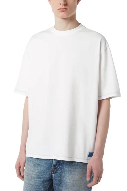 T-Shirt Pigment Printed Back Artwork Loose Fit 181746 SC101 white