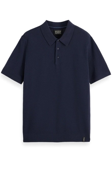 Polo Structured Knitted Regular Fit Polo 183286 401 sky captain
