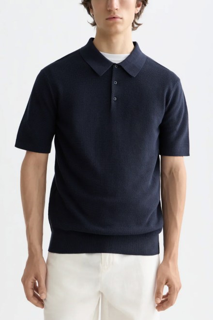 Polo Structured Knitted Regular Fit Polo 183286 401 sky captain