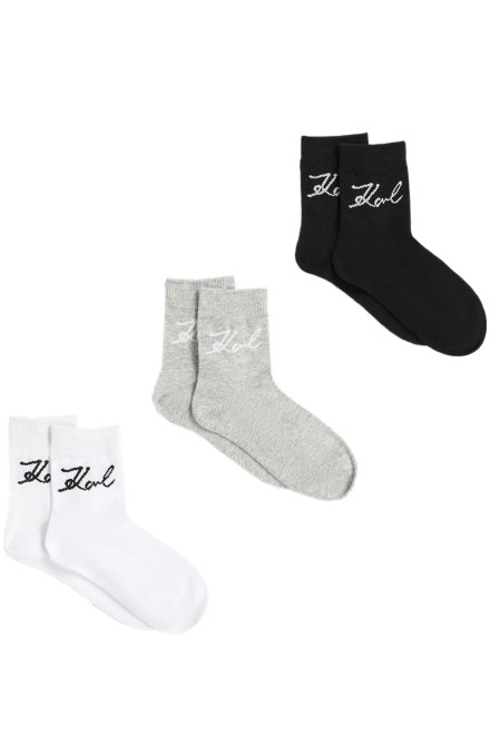 Чорапи (Pack of 3) K/Signature Logo A4W47031 b48 black-grey-white