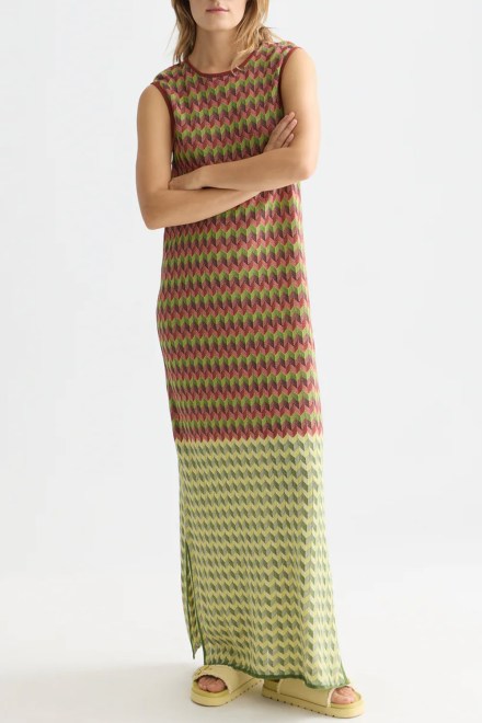 Рокля Chevron Knitted Maxi UFU01420T 605 burnt henna