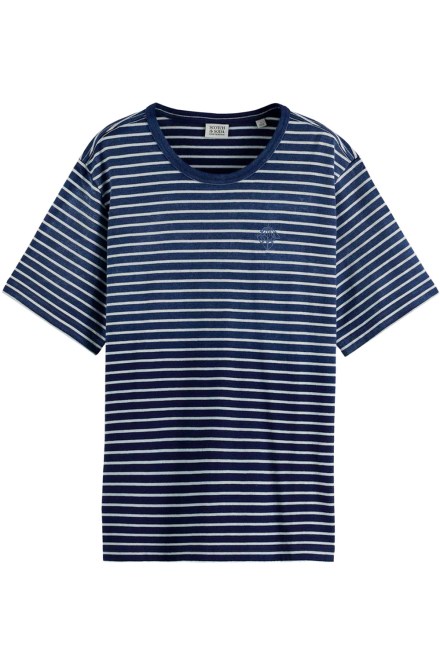 T-Shirt Indigo Washed Loose Fit U9A01089T 222 sand stripe