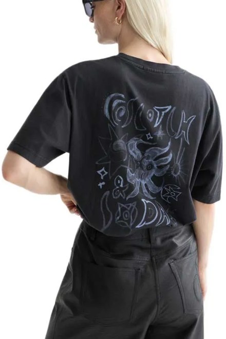 T-Shirt Washed Artwork Loose U9A01097T 014 meteorite