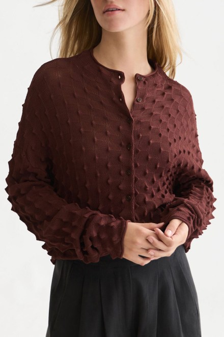 Жилетка Textured Stitch Funnel Neck U9B01793T 227 bitter chocolate